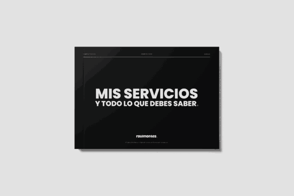 PLANTILLA DE SERVICIOS Y TARIFAS PARA DISEÑADORES